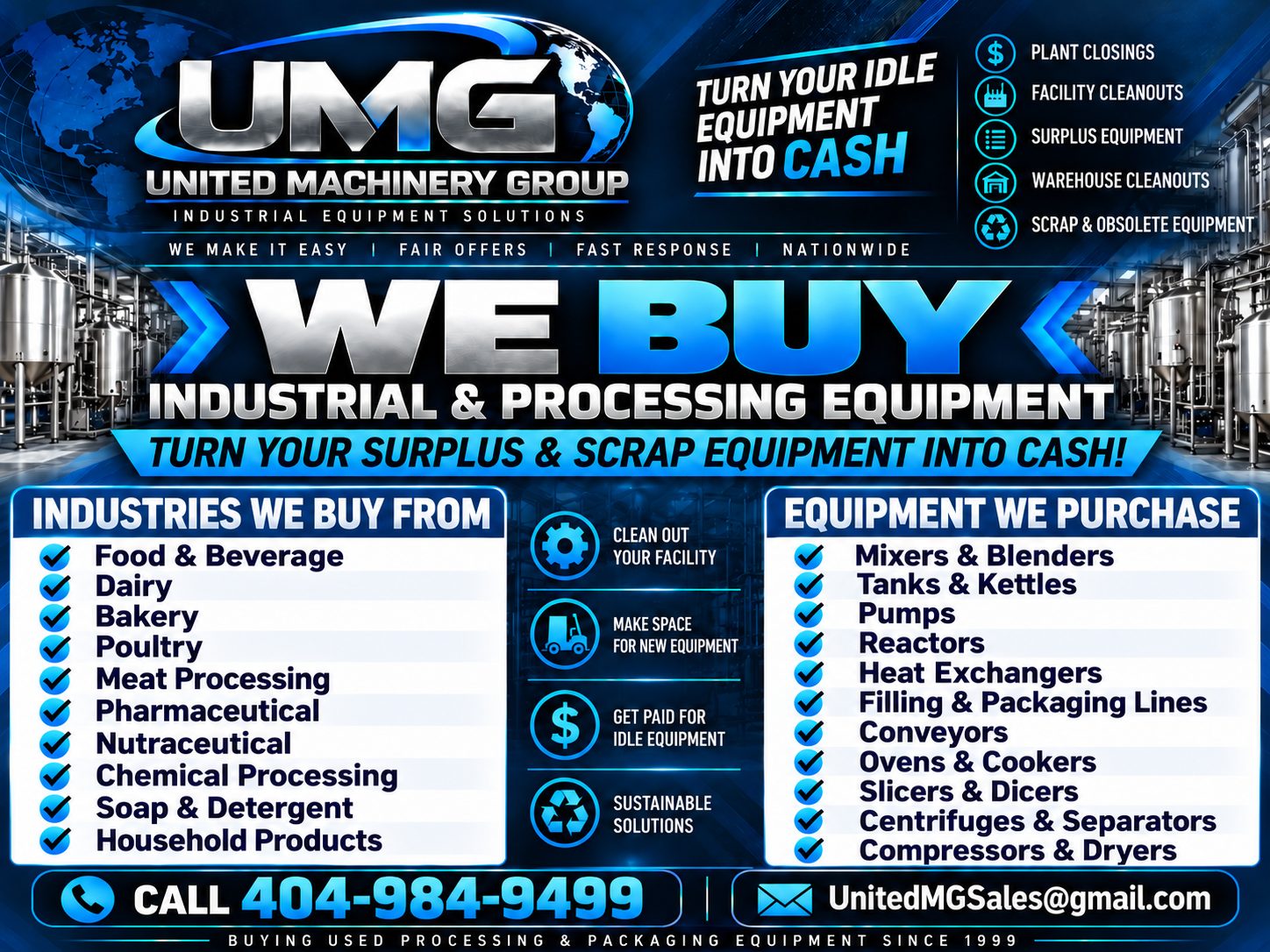 Original United Machinery Group guide to the industries and equipment UMG buys
